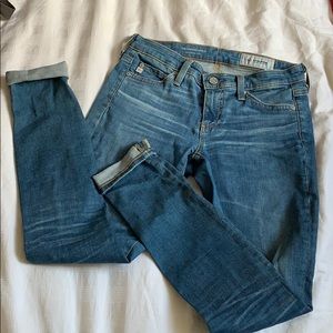 AG Ankle Cropped Ripped Jeans